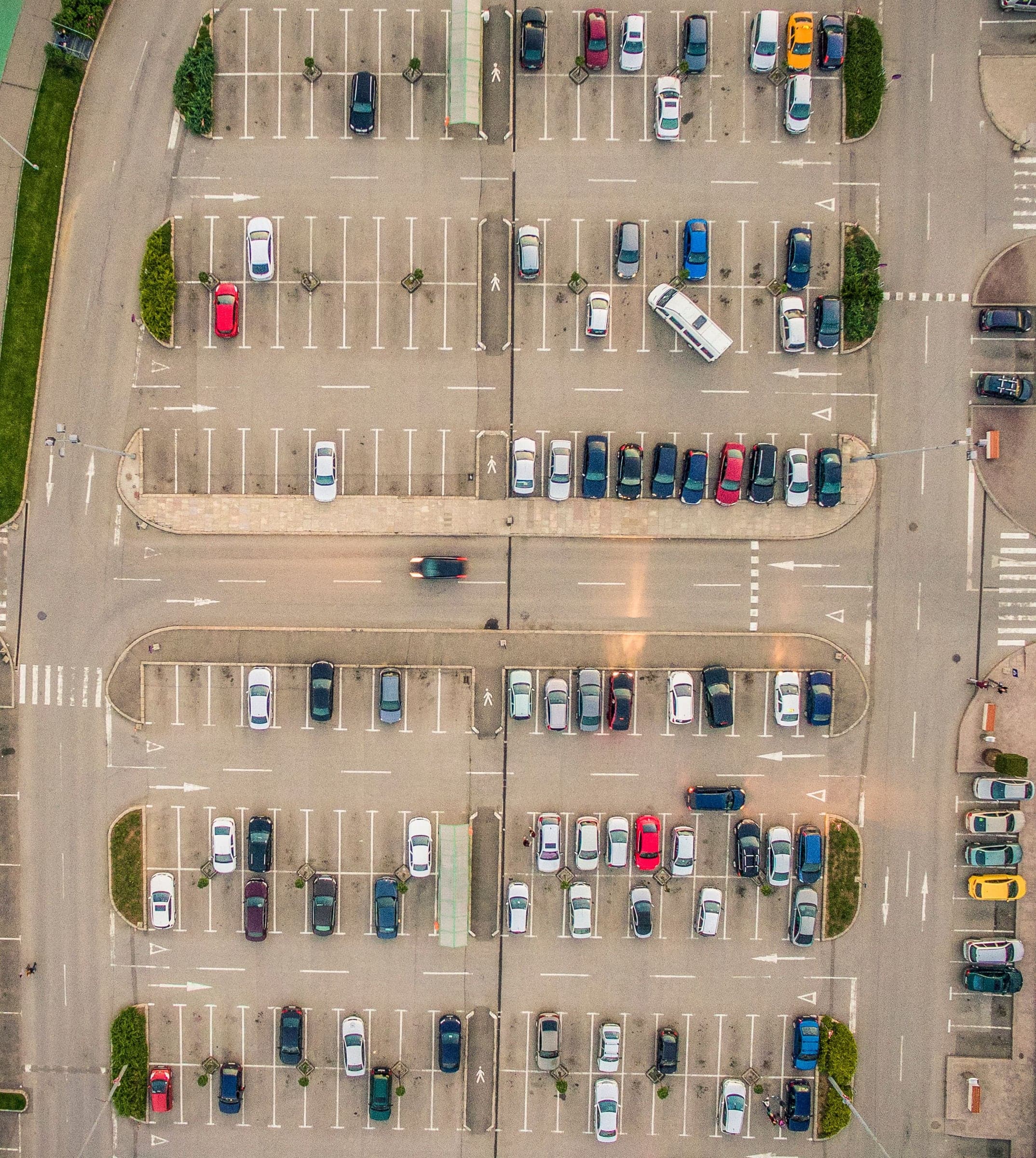 A car park from above