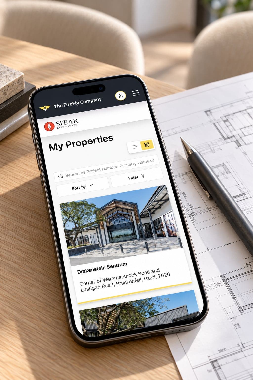 Searching and filtering properties in the Firefly app