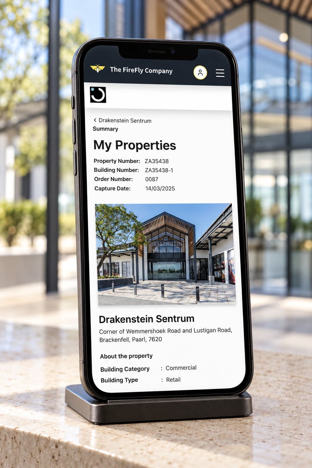A property record in the Firefly app on a phone